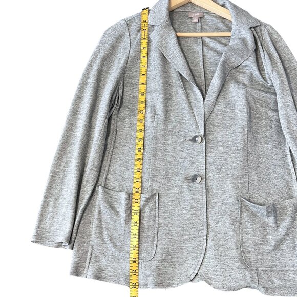 J Jill Womens Blazer Jacket Size LP Gray Wool Blend Stretch Knit Business Career - Picture 10 of 10